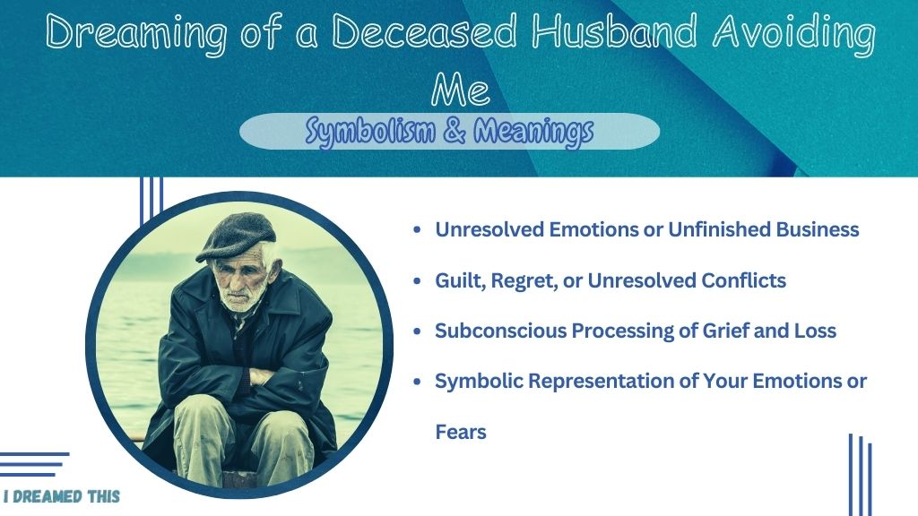 Dreaming of a Deceased Husband Avoiding Me info-graphic