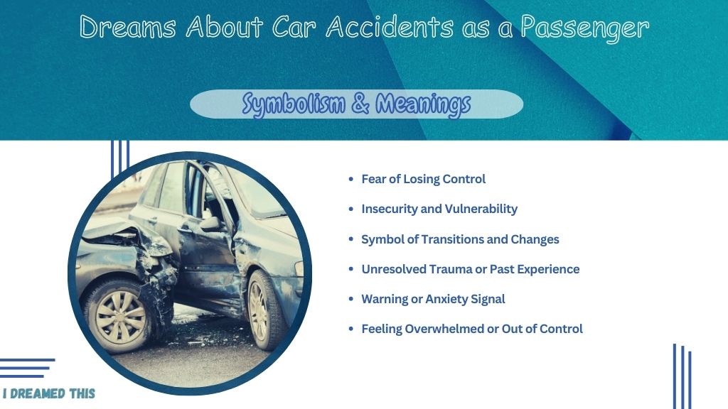 Dreams About Car Accidents as a Passenger info-graphic