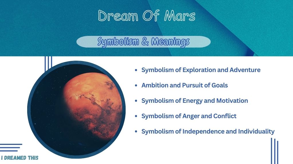 mars in dream meaning info-graphic