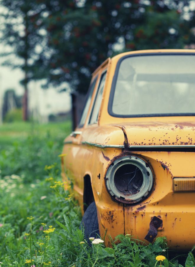 Abandoned Yellow Car in dreams