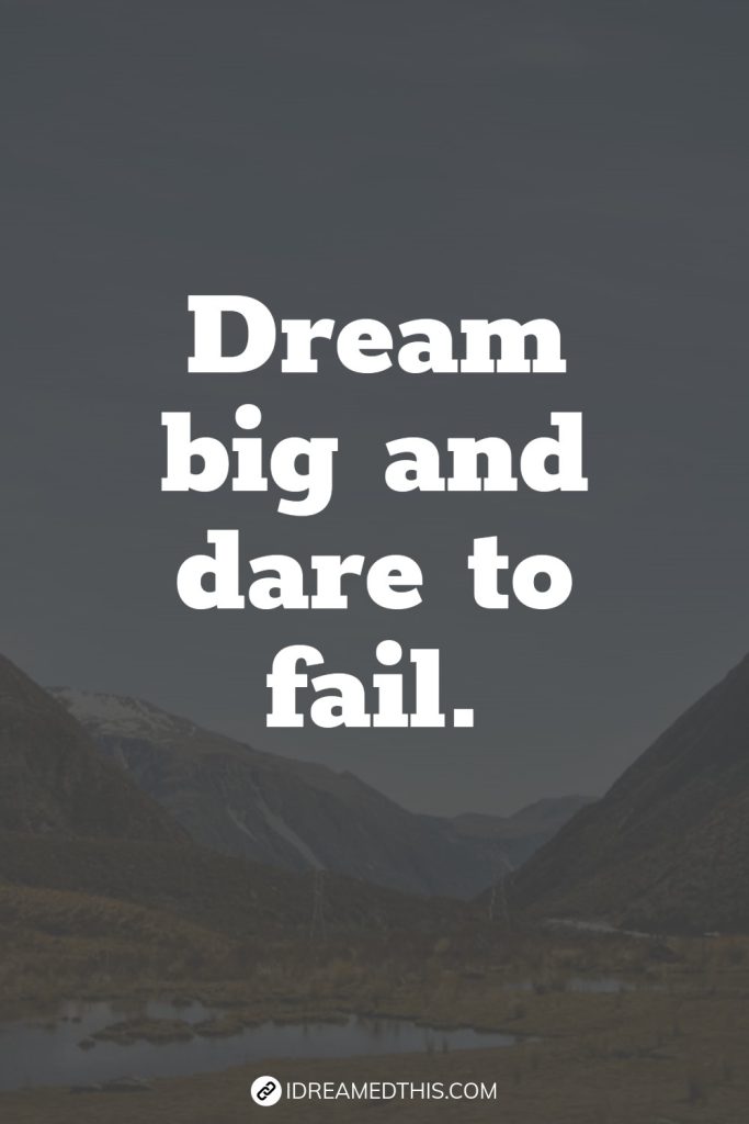 Dream big and dare to fail.