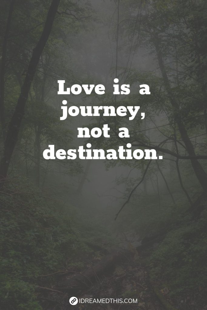 Love is a journey, not a destination.