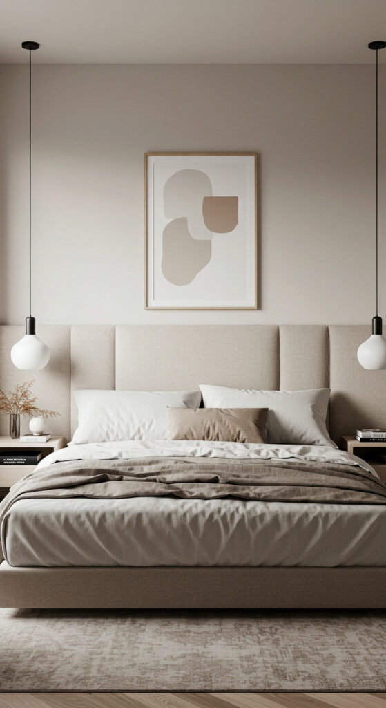 1. Neutral Harmony Minimalist Couple’s Bedroom