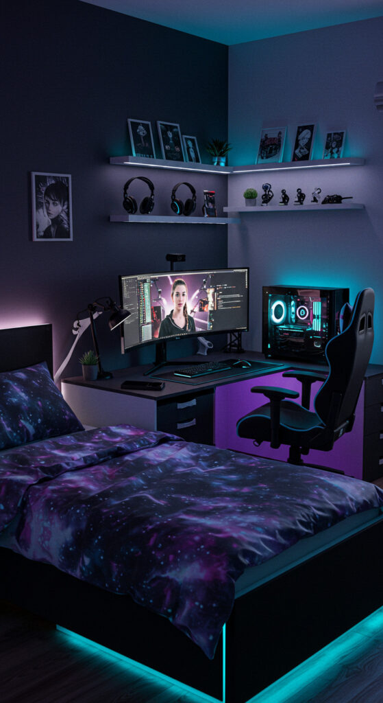 10. Tech-Savvy Gamer Girl’s Bedroom