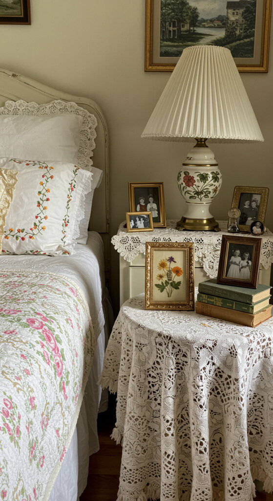 11. Cozy Grandma-Chic Vintage Bedroom