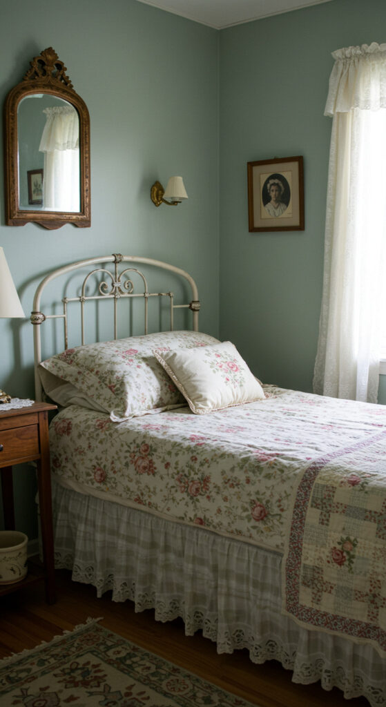 12. Cozy Small Bedroom with Vintage Touches