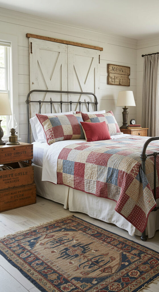 12. Rustic Farmhouse Vintage Bedroom