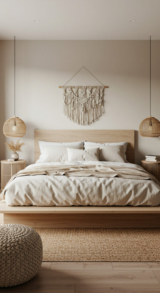 13. Minimalist Boho Bedroom for Couples