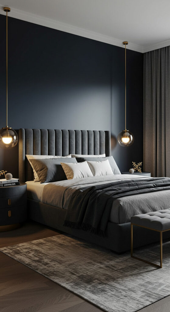 14. Moody Luxury Modern Bedroom for Couples