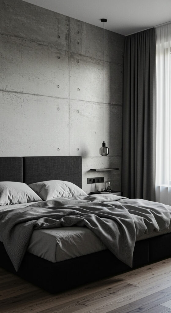 15. Minimalist Urban Loft Bedroom for Couples