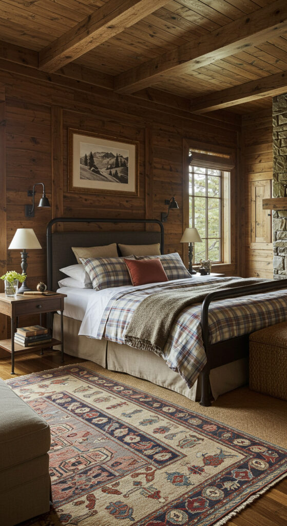 15. Rustic Cabin-Style Bedroom for Couples