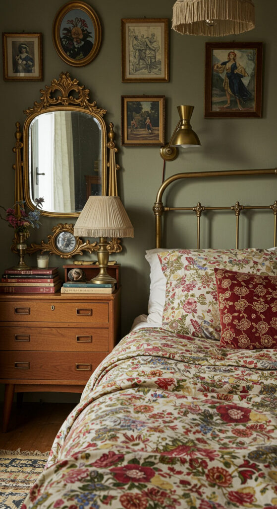 17. Eclectic Vintage Mix Cozy Bedroom