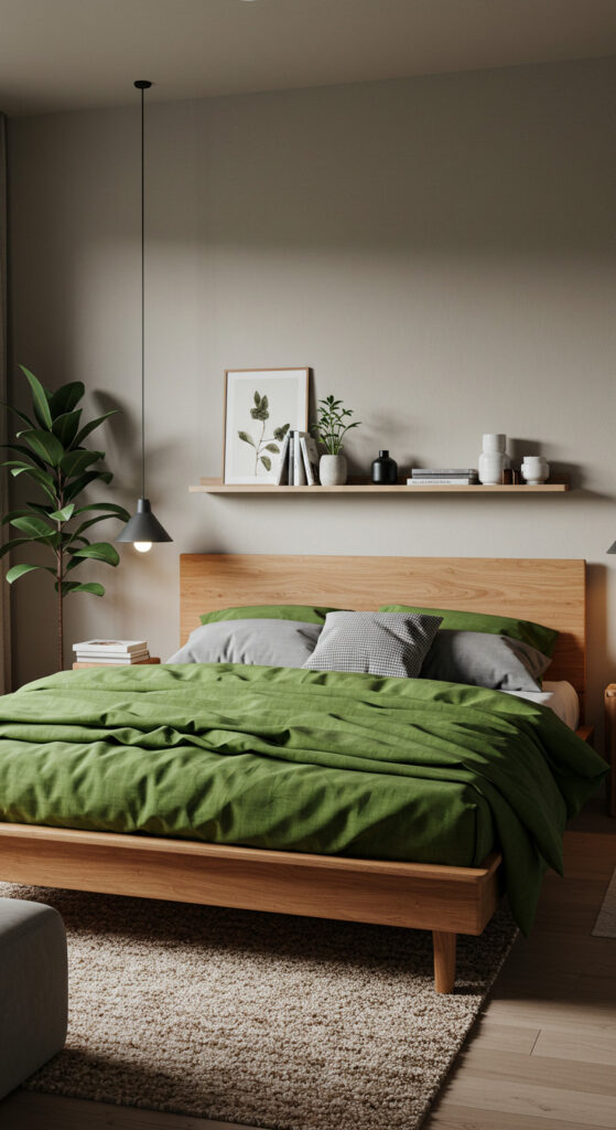 17. Modern Nature-Infused Bedroom for Men