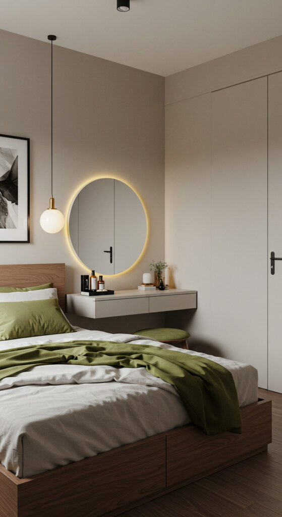 18. Couple’s Bedroom with Shared Vanity Corner