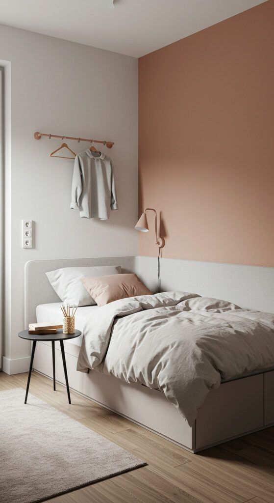 18. Minimalist Corner-Bed Layout Teen Bedroom