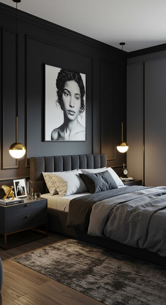 19. Compact Modern Bedroom for Men with Smart Storage
