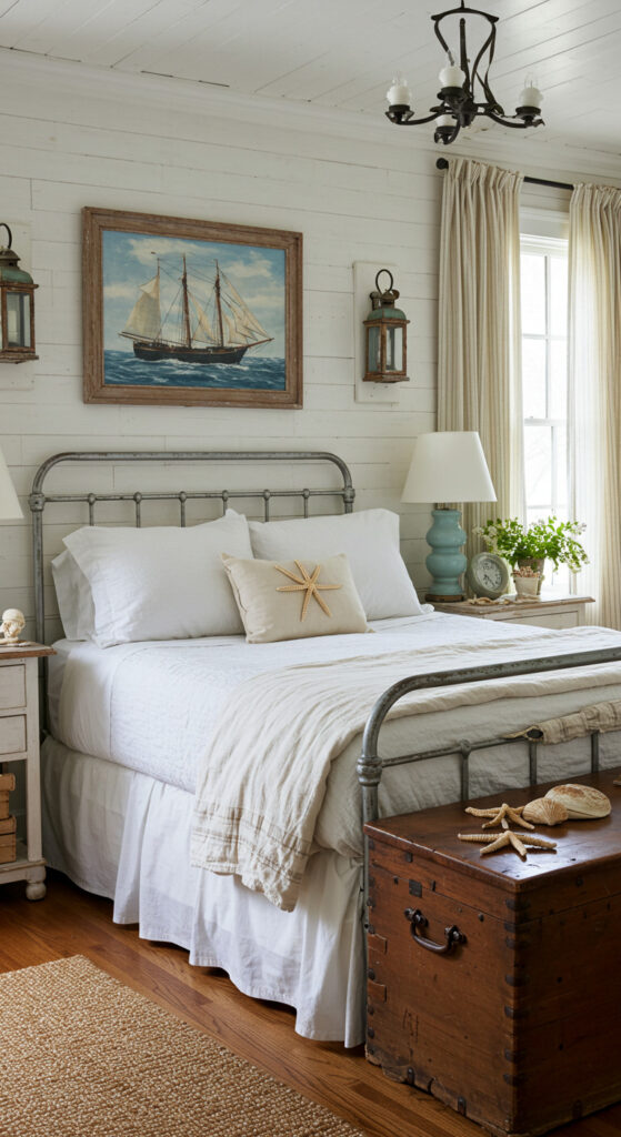 19. Cozy Seaside-Inspired Vintage Bedroom