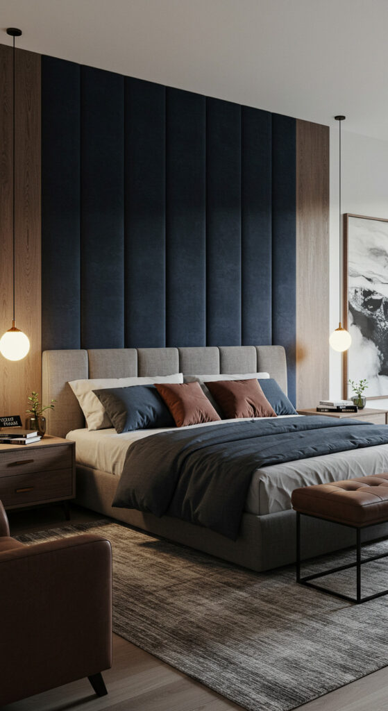 2. Luxury Modern Couple’s Bedroom with Statement Headboard