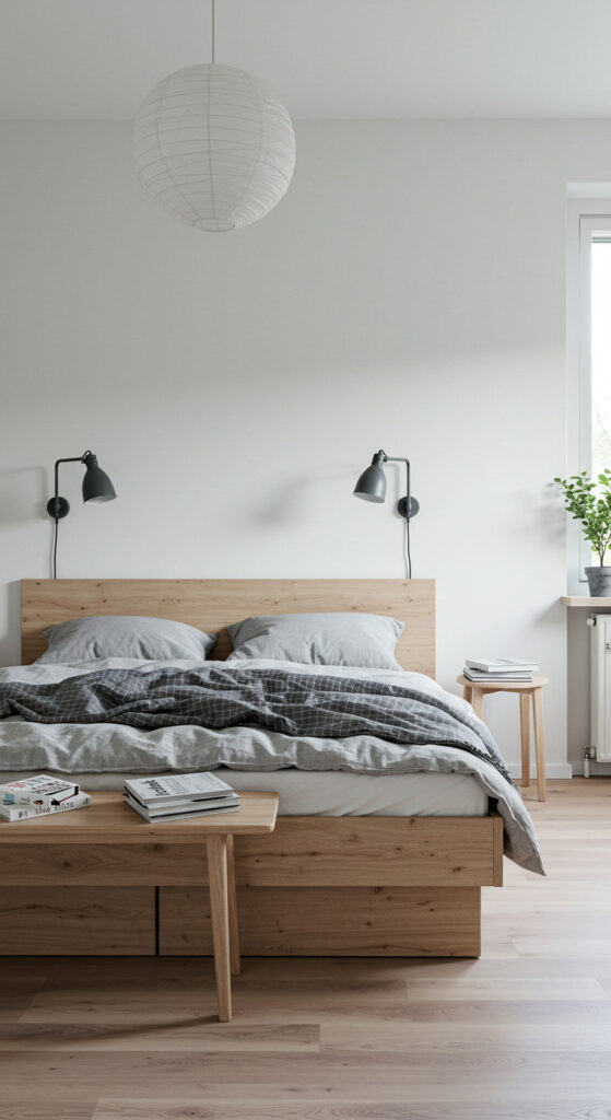 2. Scandinavian Minimalist Bedroom for Two