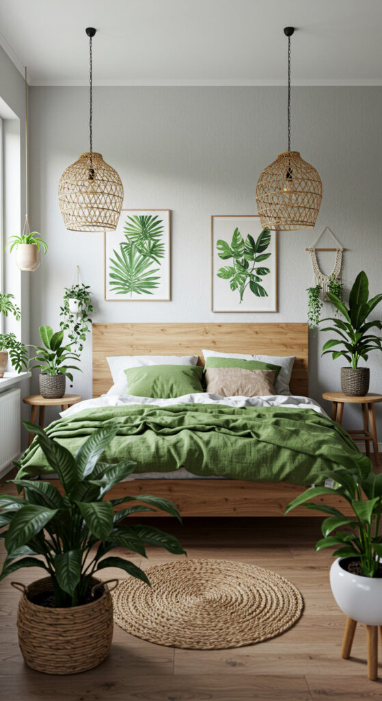 20. Urban Jungle Couple’s Bedroom