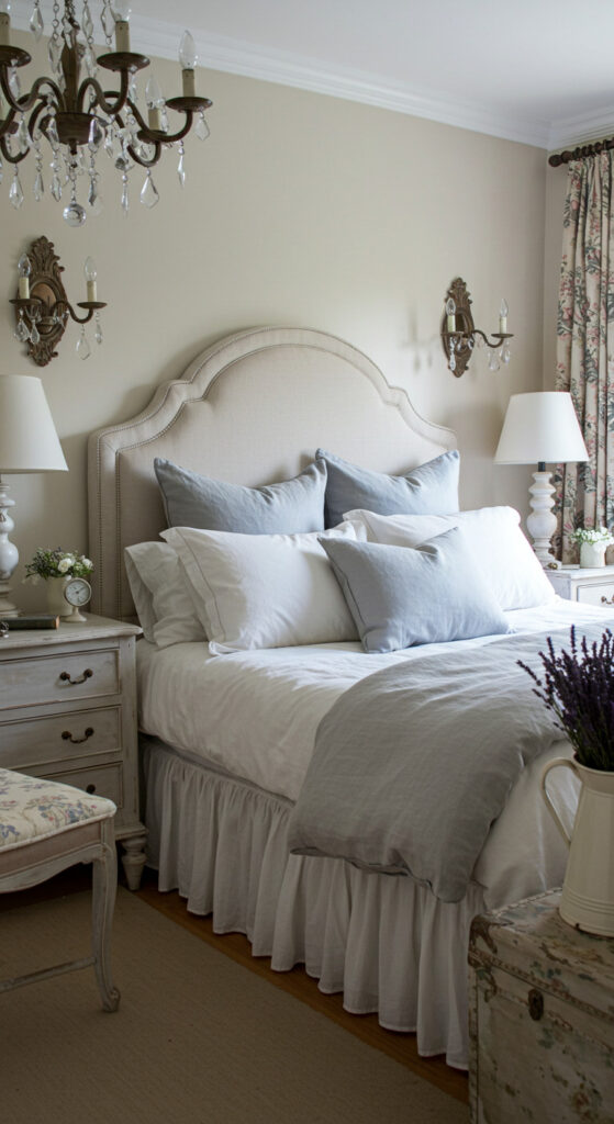 3. French Country Cozy Vintage Bedroom