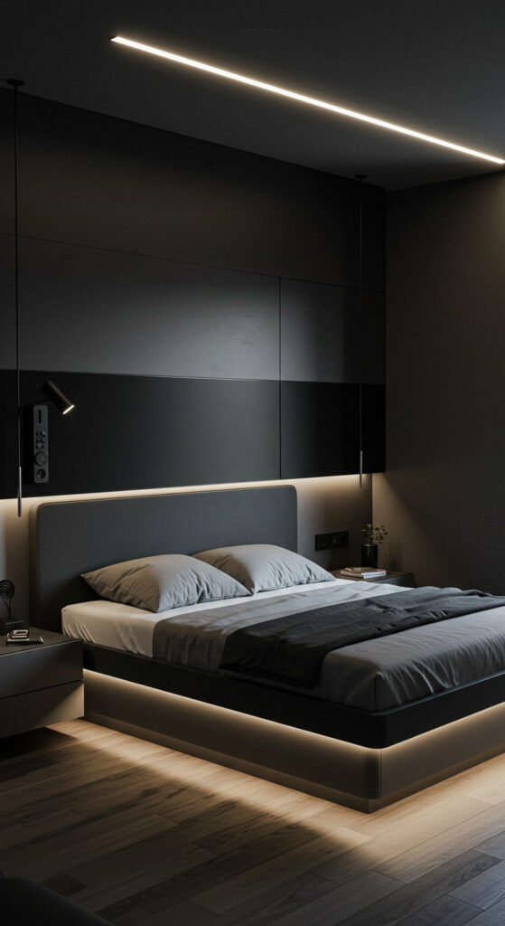 3. Tech-Savvy Modern Bedroom for Men