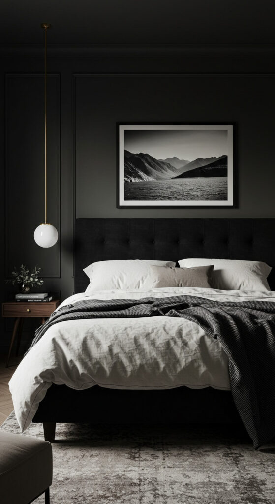 4. Moody Modern Bedroom with Soft Lighting for Couples