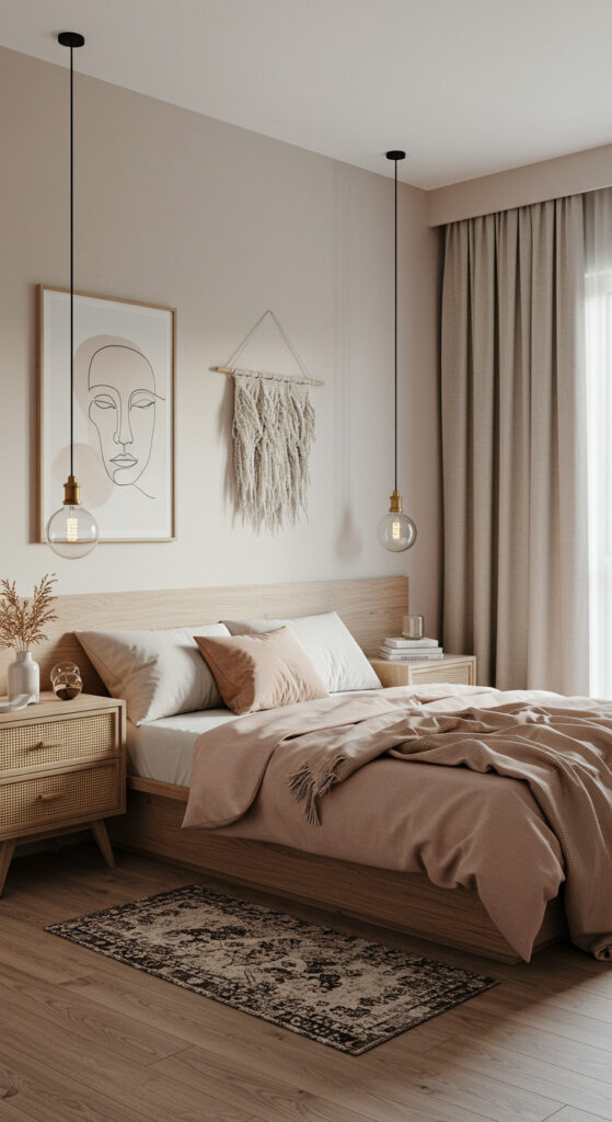 5. Modern Boho-Contemporary Bedroom for Couples