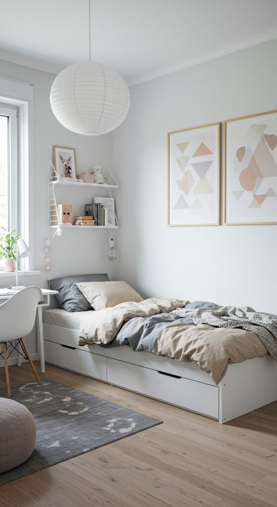6. Minimalist Scandinavian Teen Girl’s Bedroom