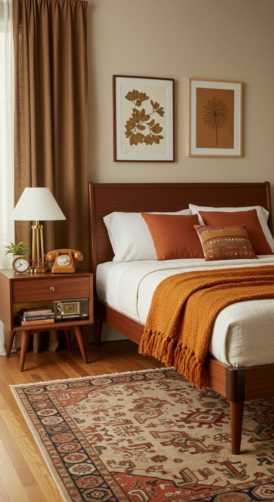 7. Mid-Century Cozy Vintage Bedroom
