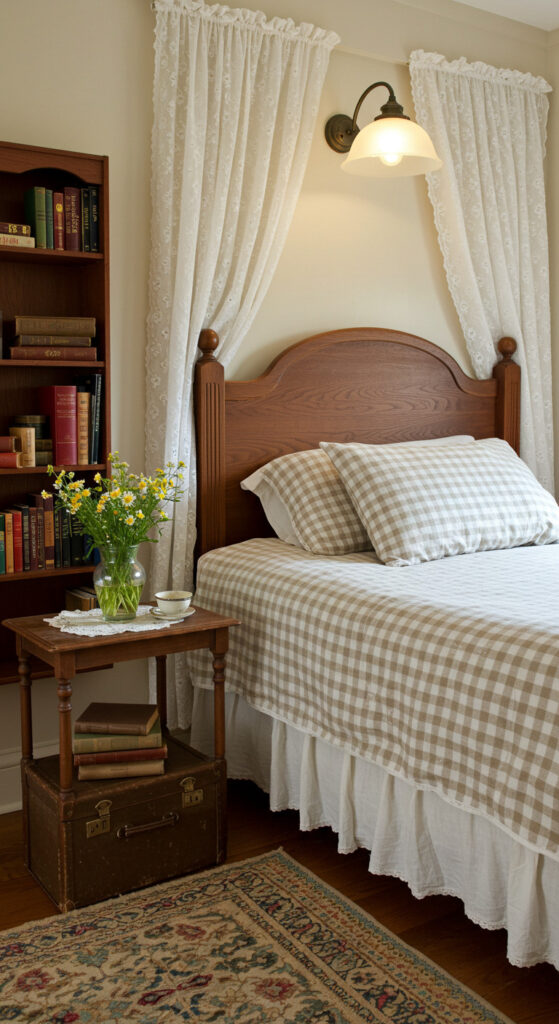8. Cozy 1940s-Inspired Bedroom with War-Era Charm