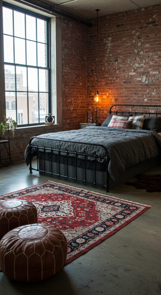 9. Industrial-Chic Couple’s Bedroom