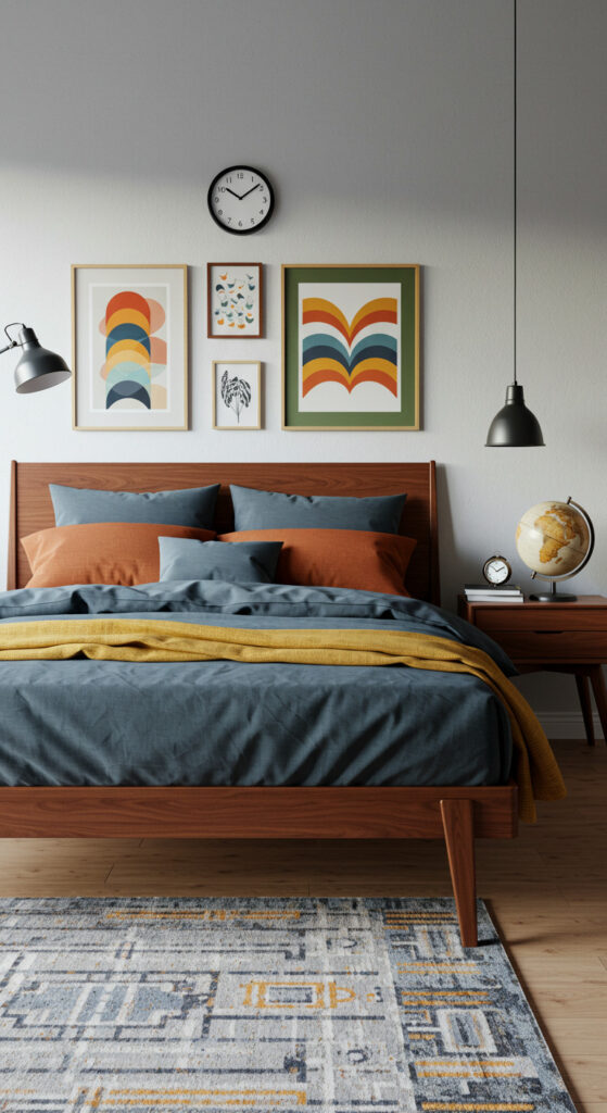 9. Mid-Century Modern Bedroom for Men