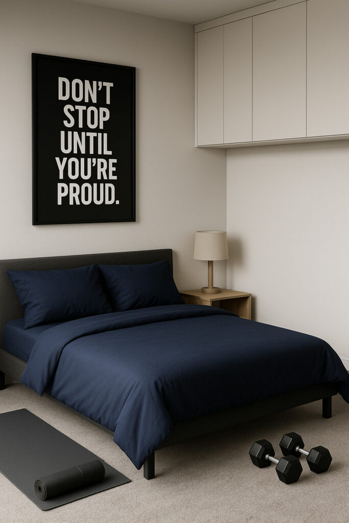 Athletic Minimalist Men’s Bedroom