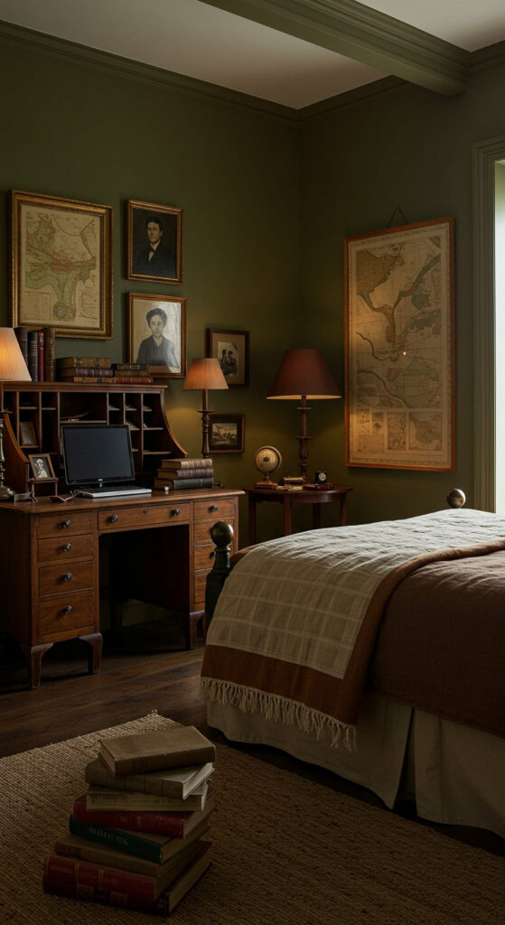 Dark Academia-Inspired Men’s Bedroom