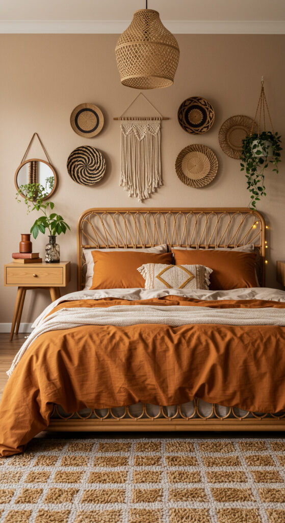 Earth-Toned Boho Bedroom for Couples