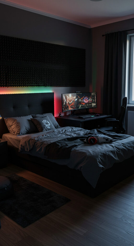 Gaming-Friendly Men’s Bedroom