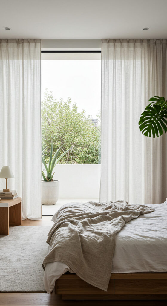 Light-Filled Couple’s Bedroom with Large Windows