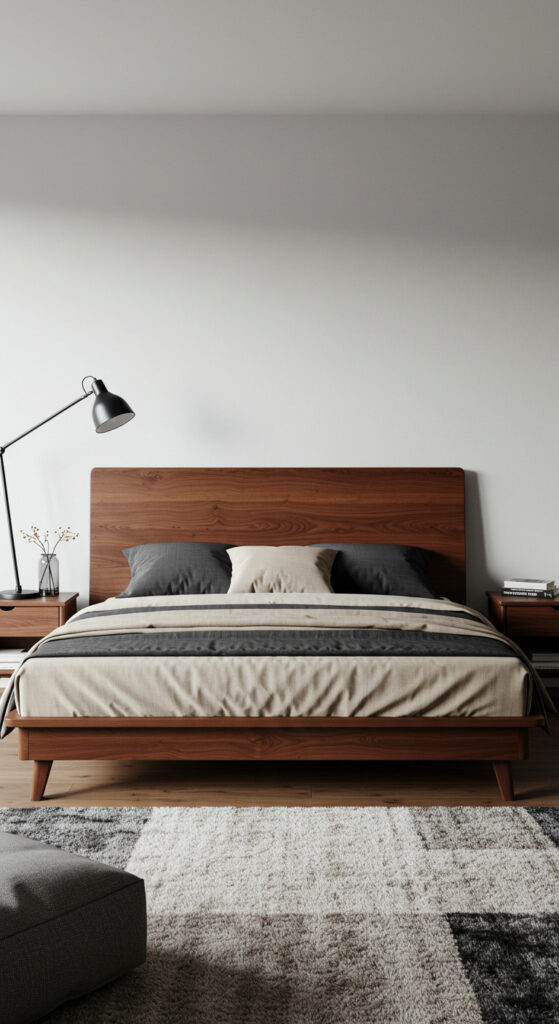 Modern Wood-Toned Men’s Bedroom