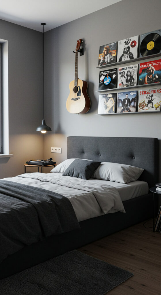 Music-Lover’s Minimal Bedroom