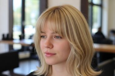 Blonde Wolf Cut With Bangs