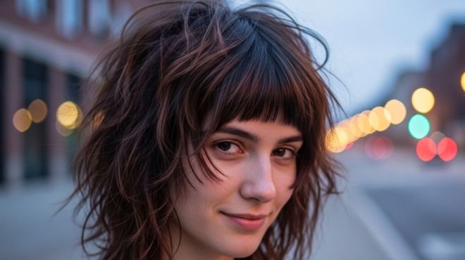 Wolf Cut With curtain Bangs