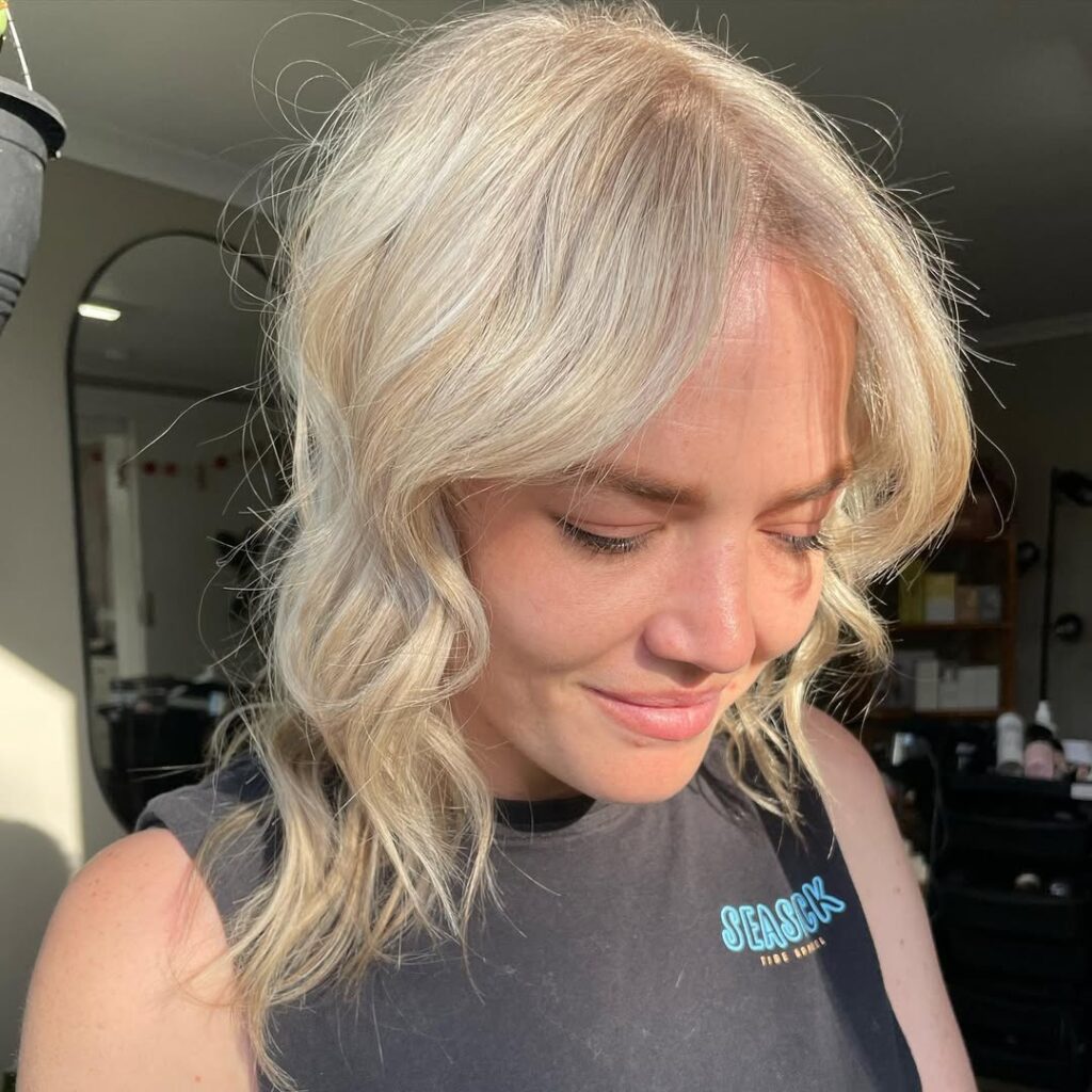 Blonde Wolf Cut With Bangs - kiki_hair_creations