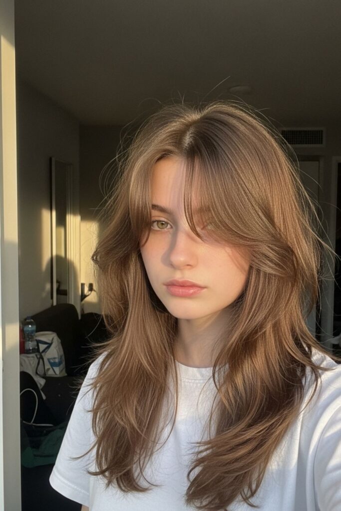 Long Wolf Cuts With Curtain Bangs 1