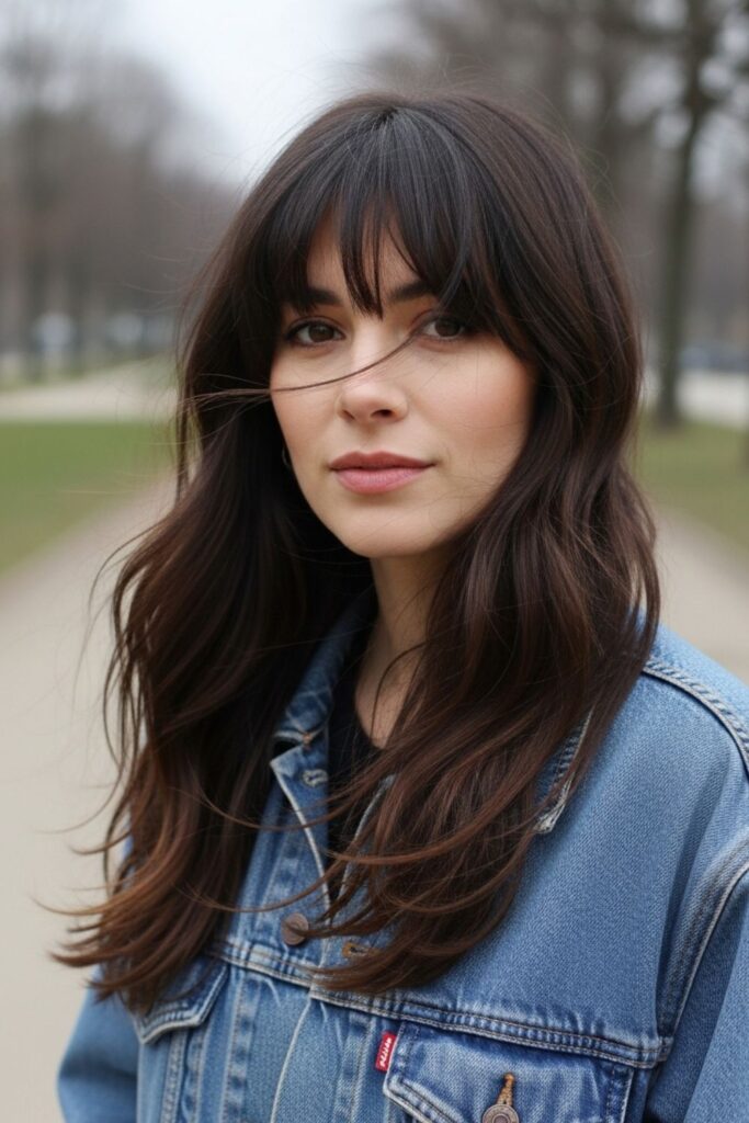 Long Wolf Cuts With Curtain Bangs 2