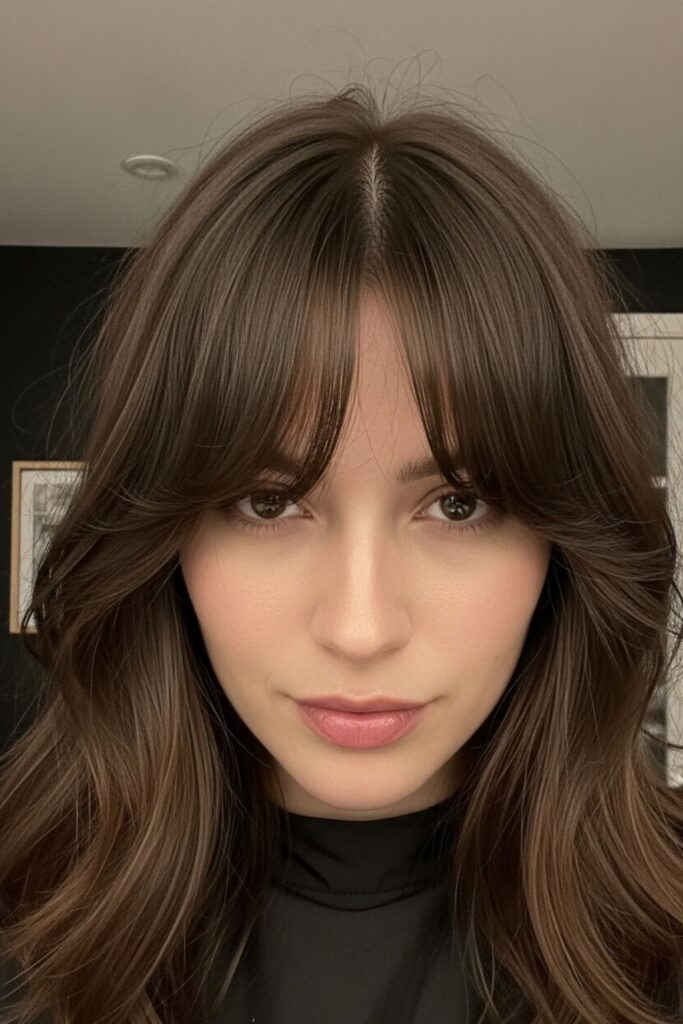 Long Wolf Cuts With Curtain Bangs 2