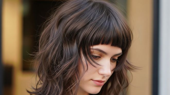 Wolf Cut With Micro Bangs