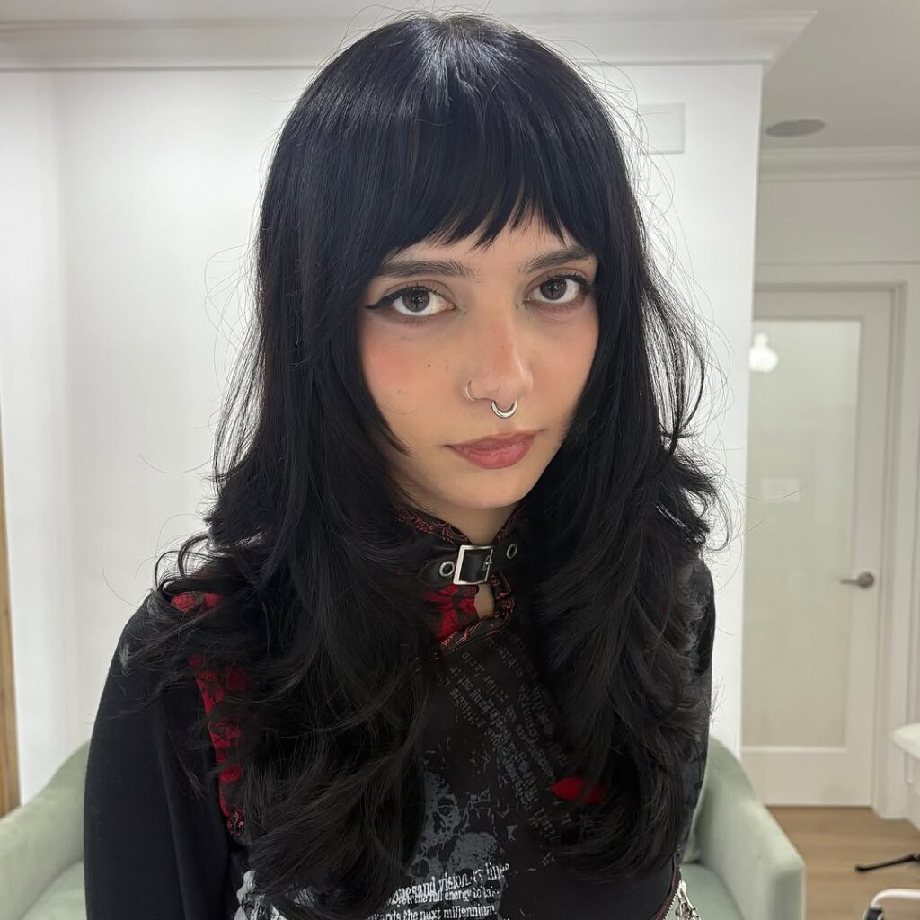 wolf cut with micro bangs - gabbypvhair