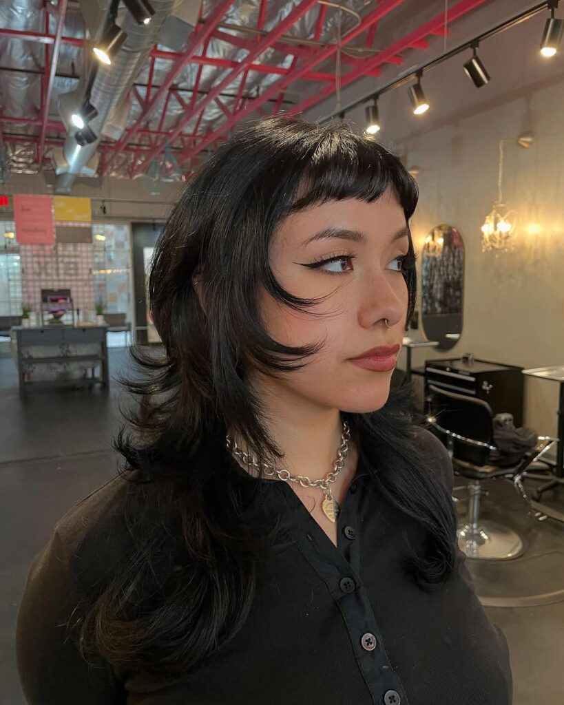 wolf cut with micro bangs - lizzmmarie_