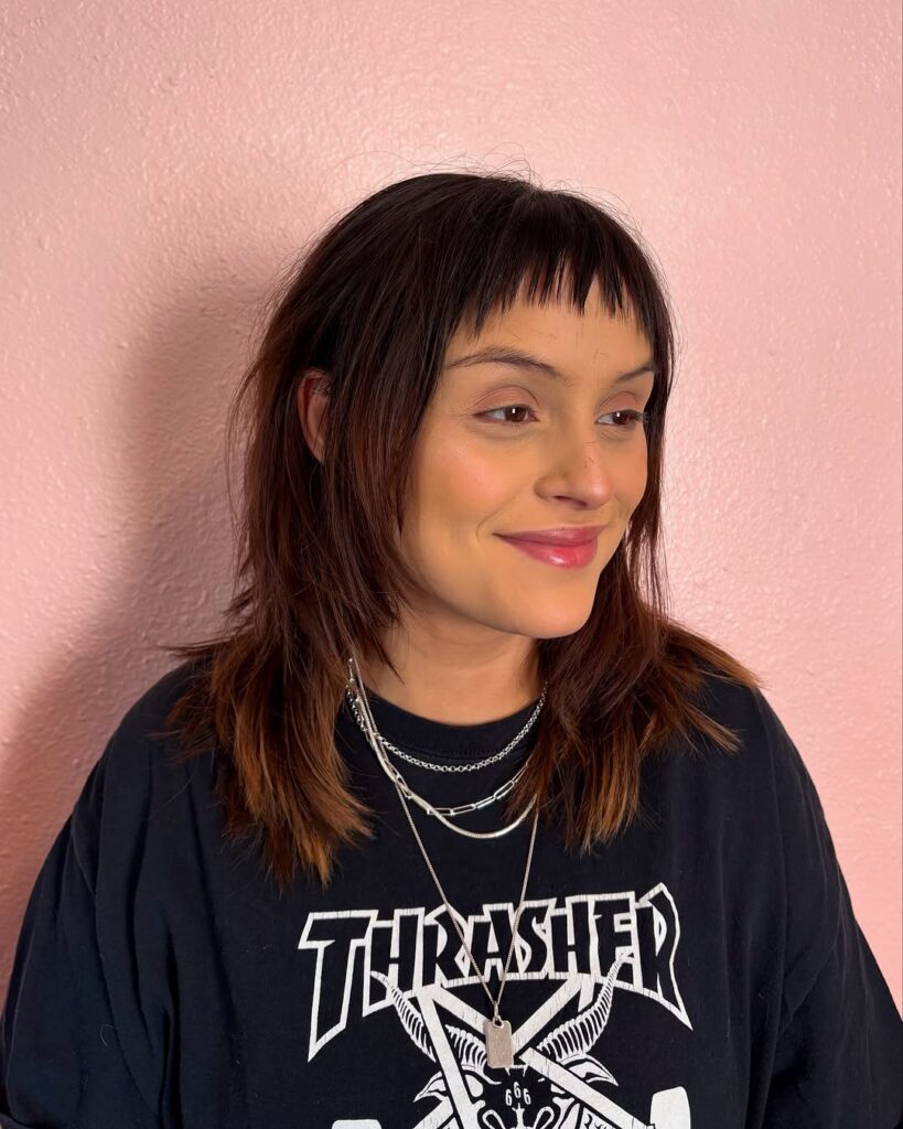 wolf cut with micro bangs - theemadhairdresser